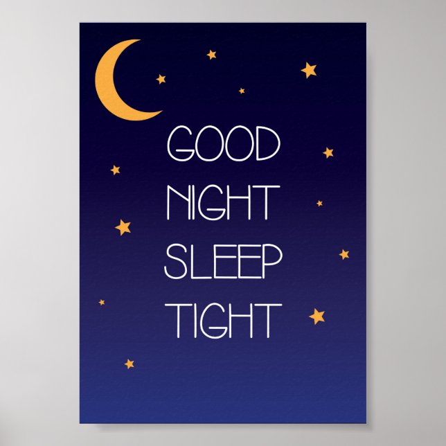 Affiche de citation de bonne nuit sommeil serré (Devant)
