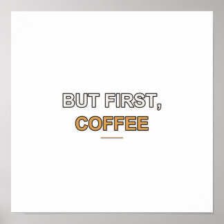 Affiche de citation de café - Art mural typographi