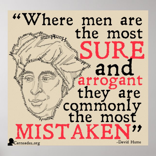 Affiche de citation de David Hume (Devant)