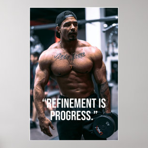 Affiche de citation de fitness de progrès de raffi