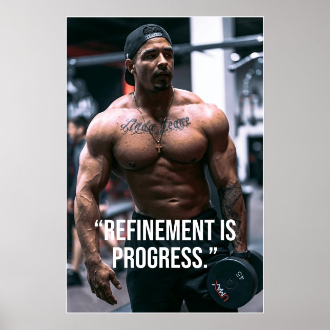 Affiche de citation de fitness de progrès de raffi (Devant)