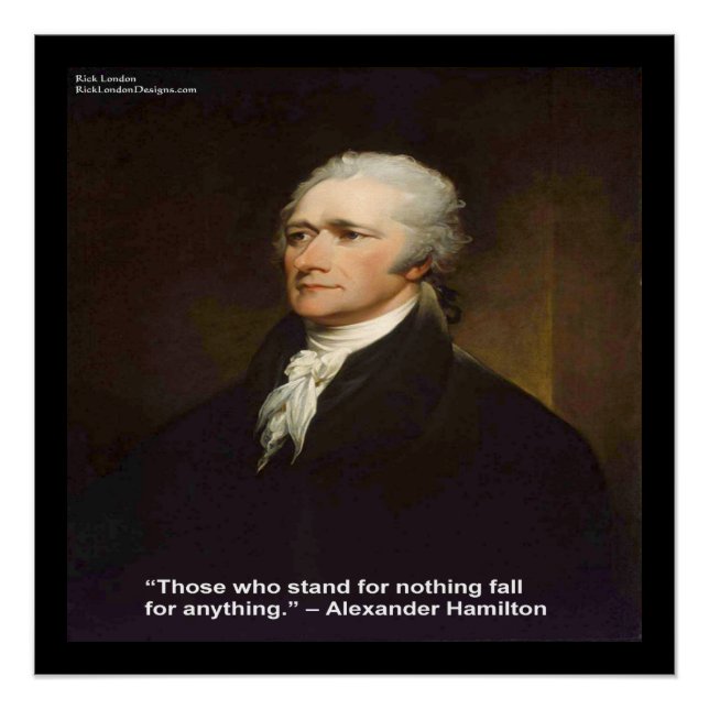 Affiche de citation de Hamilton "Fall For Anything (Devant)