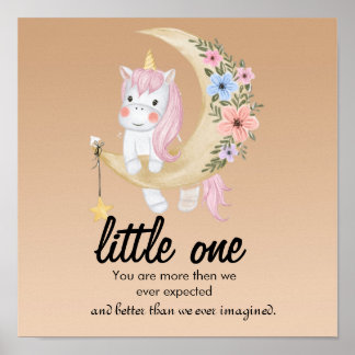 Affiche de citation de nurserie mignonne licorne l