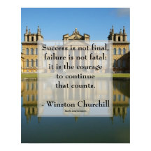Affiche de citation de réussite de Churchill au pa