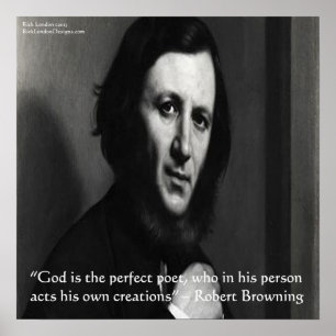 Affiche de citation de Robert Browning Dieu Poète