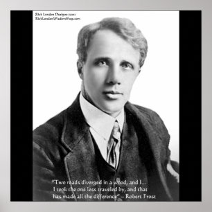 Affiche de citation de Robert Frost sur la route m