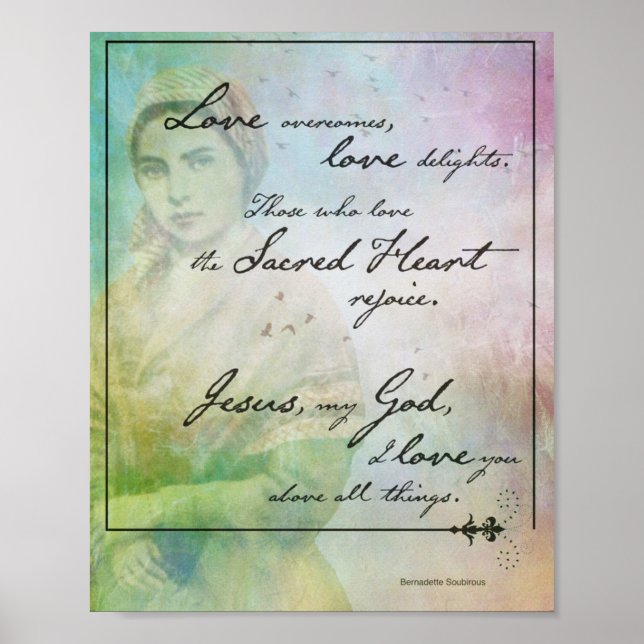 Affiche de citation de Saint Bernadette (Devant)