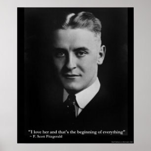 Affiche de citation de Scott Fitzgerald "Amour/Com