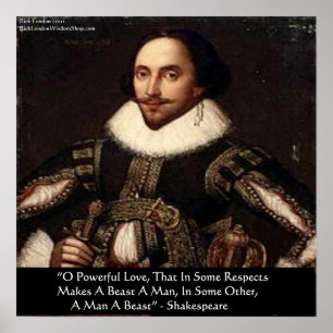 Affiche de citation de Shakespeare "Ô Amour Puissa