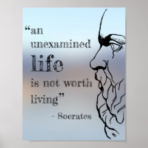 Affiche de citation de Socrates "Vie non examinée"