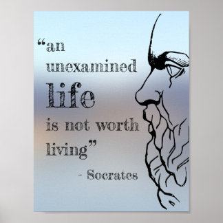 Affiche de citation de Socrates "Vie non examinée"