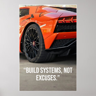 Affiche de citation de voiture Construire des syst
