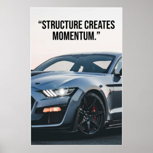 Affiche de citation de voiture Créer une dynamique