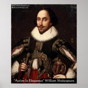 Affiche de citation d'éloquence d'action de Shakes