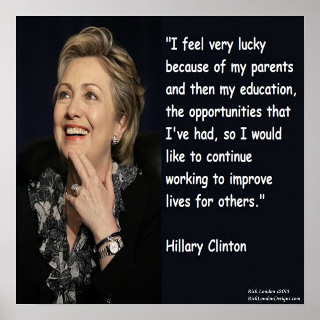 Affiche de citation d'Hillary Clinton "Education & (Devant)