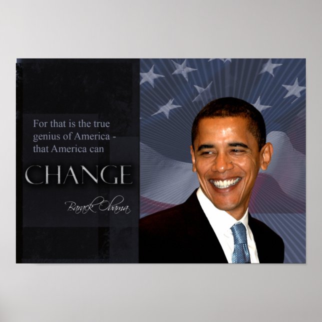 Affiche de citation d'Obama (Devant)