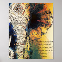 Affiche de citation Elephant Gandhi