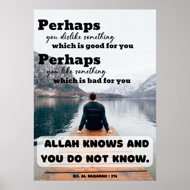 Affiche de citation islamique Allah sait que vous  (Devant)