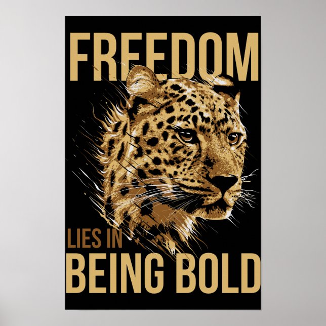 Affiche de citation Léopard Liberté Réside dans le (Devant)