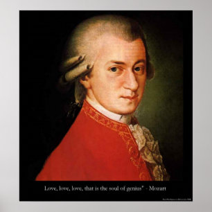 Affiche de citation Mozart "Love Love Love Love"