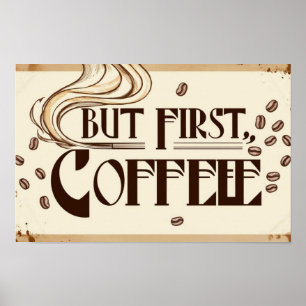 Affiche de citation pour amateur de café avec tour