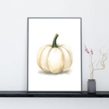 Affiche de citrouille blanche | Élégante esthétiqu