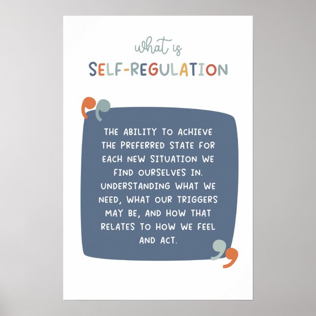 Affiche de classe de définition d'autorégulation (Devant)