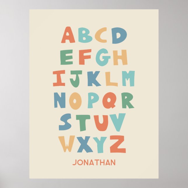 Affiche de classe personnalisée ABC Alphabet moder (Devant)
