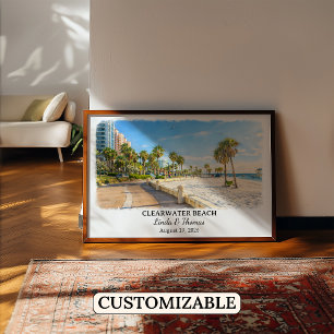 Affiche de Clearwater Beach Floride, Aquarelle