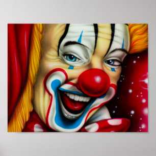 Affiche de clown souriant