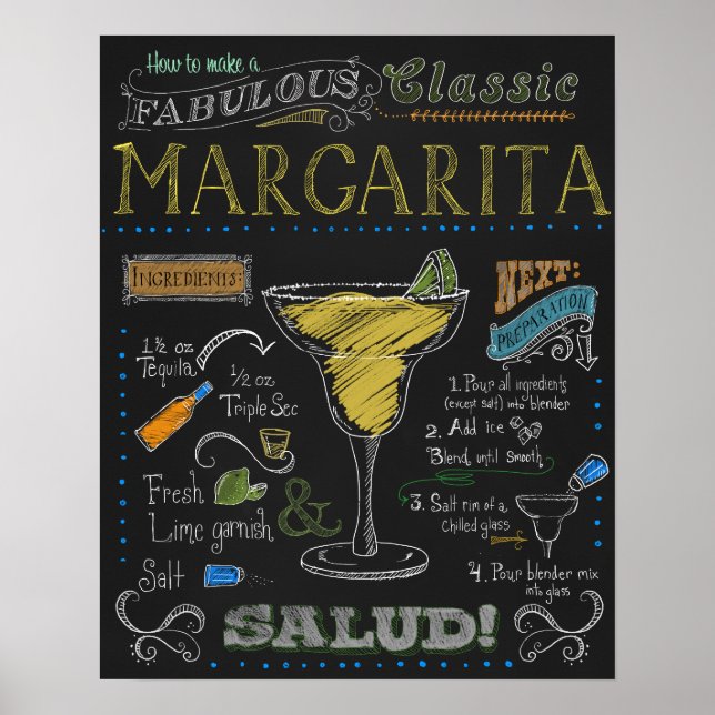 Affiche de cocktail Margarita (Devant)