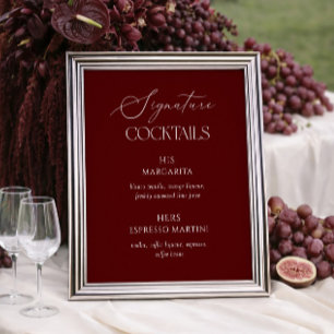Affiche de cocktails signature pour mariage en Bou