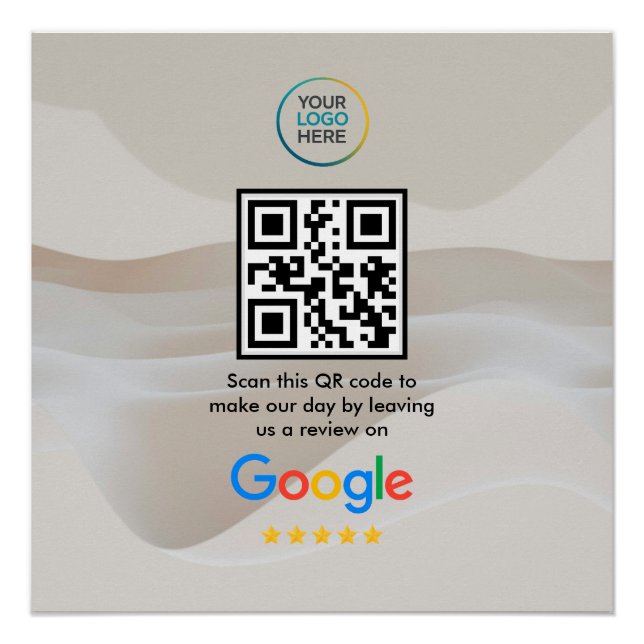 Affiche de code QR de critique Google | Enseigne d (Devant)