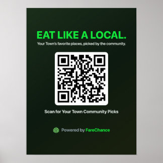 Affiche de code QR pour les villes et les centres