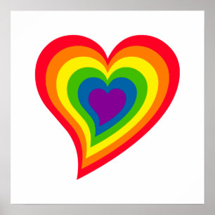 Affiche de coeur d'arc-en-ciel