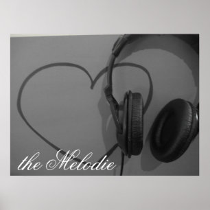 Affiche de coeur et d'écouteurs