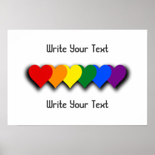 Affiche de coeurs de fierté LGBT