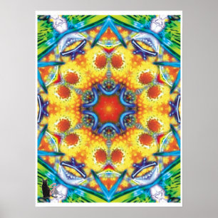 Affiche de collage cinétique de kaleidoscope de Ba
