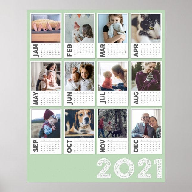 Affiche de collage de photos modernes pour l'année (Devant)