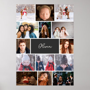 Affiche de collage de photos personnalisée avec no