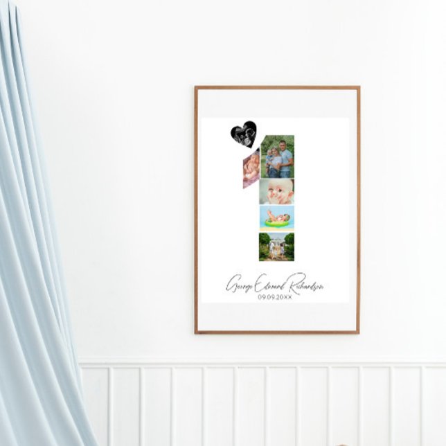 Affiche de collage de photos souvenir pour le 1er  (Créateur téléchargé)