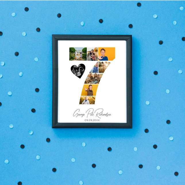 Affiche de collage de photos souvenir pour le 7ème (Créateur téléchargé)