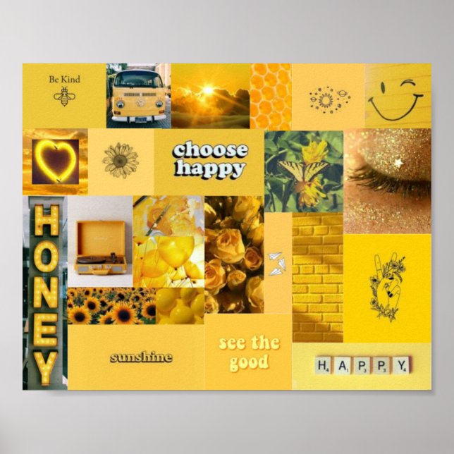 affiche de collage esthétique jaune (Devant)