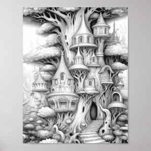 Affiche de coloriage du paysage relaxant