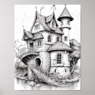 Affiche de coloriage du paysage relaxant