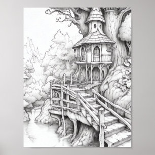 Affiche de coloriage du paysage relaxant