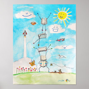 Affiche de comptabilité d'art Équilibrer les livre