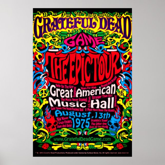 Affiche de concert Grateful Dead Rock Band (Devant)
