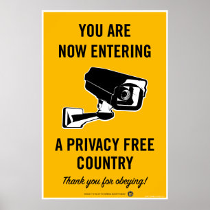 Affiche de confidentialité Pays libre