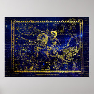 affiche de constellation aquarius